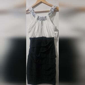 City Studio Black and White Mini Dress